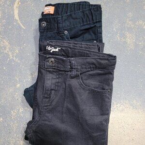 Lot of 2 Boys Black Jeans Old Navy Cat & Jack Straight Leg Size 14 Skinny Bundle